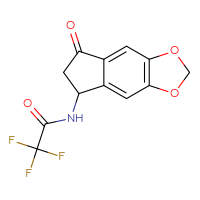 Chemical structure of 2,2,2-trifluoro-N-{7-oxo-2H,5H,6H,7H-indeno[5,6-d][1,3]dioxol-5-yl}acetamide - CSSB00010006630