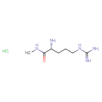 Chemical structure of (2R)-2-amino-5-carbamimidamido-N-methylpentanamide hydrochloride - CSSB20963525445