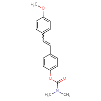 Chemical structure of 4-[2-(4-methoxyphenyl)ethenyl]phenyl N,N-dimethylcarbamate - CSSB21432537655