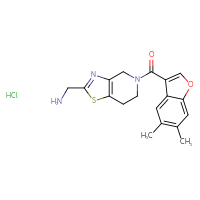 Chemical structure of 1-[5-(5,6-dimethyl-1-benzofuran-3-carbonyl)-4H,5H,6H,7H-[1,3]thiazolo[4,5-c]pyridin-2-yl]methanamine hydrochloride - CSSB00161161553