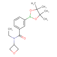 Chemical structure of N-ethyl-N-(oxetan-3-yl)-3-(4,4,5,5-tetramethyl-1,3,2-dioxaborolan-2-yl)benzamide - CSSB02195990656