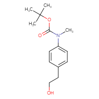 Chemical structure of tert-butyl N-[4-(2-hydroxyethyl)phenyl]-N-methylcarbamate - CSSB00010134633