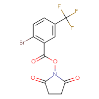 Chemical structure of 2,5-dioxopyrrolidin-1-yl 2-bromo-5-(trifluoromethyl)benzoate - CSSB20270437551