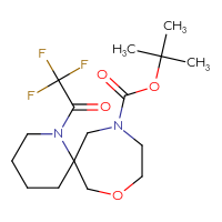 Chemical structure of tert-butyl 1-(2,2,2-trifluoroacetyl)-8-oxa-1,11-diazaspiro[5.6]dodecane-11-carboxylate - CSSB15001692216
