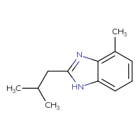 Chemical structure of 4-methyl-2-(2-methylpropyl)-1H-1,3-benzodiazole - CSSB00011386611