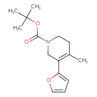 Chemical structure of tert-butyl 5-(furan-2-yl)-4-methyl-1,2,3,6-tetrahydropyridine-1-carboxylate - CSSB00113984115