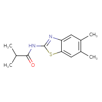 Chemical structure of N-(5,6-dimethyl-1,3-benzothiazol-2-yl)-2-methylpropanamide - CSSB00121602428