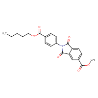Chemical structure of methyl 1,3-dioxo-2-{4-[(pentyloxy)carbonyl]phenyl}-2,3-dihydro-1H-isoindole-5-carboxylate - CSSB00132400650