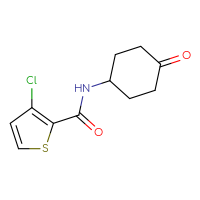 Chemical structure of 3-chloro-N-(4-oxocyclohexyl)thiophene-2-carboxamide - CSSB00012799461