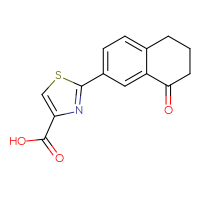 Chemical structure of 2-(8-oxo-5,6,7,8-tetrahydronaphthalen-2-yl)-1,3-thiazole-4-carboxylic acid - CSSB06629243647