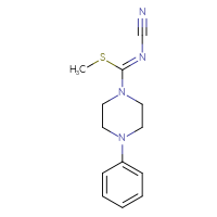 Chemical structure of (Z)-cyano[(methylsulfanyl)(4-phenylpiperazin-1-yl)methylidene]amine - CSSB00025731966