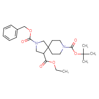 Chemical structure of 2-benzyl 8-tert-butyl 4-ethyl 2,8-diazaspiro[4.5]decane-2,4,8-tricarboxylate - CSSB00035145887