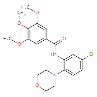 Chemical structure of N-[5-chloro-2-(morpholin-4-yl)phenyl]-3,4,5-trimethoxybenzamide - CSSB00028000225