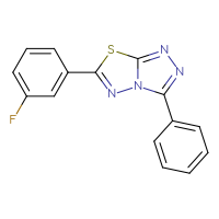 Chemical structure of 6-(3-fluorophenyl)-3-phenyl-[1,2,4]triazolo[3,4-b][1,3,4]thiadiazole - CSSB00121638138