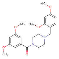 Chemical structure of 1-(3,5-dimethoxybenzoyl)-4-[(2,4-dimethoxyphenyl)methyl]piperazine - CSSB00047464841