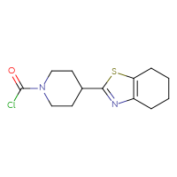 Chemical structure of 4-(4,5,6,7-tetrahydro-1,3-benzothiazol-2-yl)piperidine-1-carbonyl chloride - CSSB21224766522