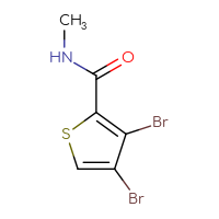 Chemical structure of 3,4-dibromo-N-methylthiophene-2-carboxamide - CSSB00023132316