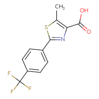 Chemical structure of 5-methyl-2-[4-(trifluoromethyl)phenyl]-1,3-thiazole-4-carboxylic acid - CSSB00008317464