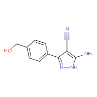 Chemical structure of 5-amino-3-[4-(hydroxymethyl)phenyl]-1H-pyrazole-4-carbonitrile - CSSB06583678133