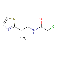 Chemical structure of 2-chloro-N-[2-(1,3-thiazol-2-yl)propyl]acetamide - CSSB00014417638