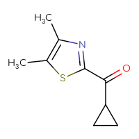 Chemical structure of 2-cyclopropanecarbonyl-4,5-dimethyl-1,3-thiazole - CSSB00000112557