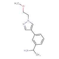 Chemical structure of 1-{3-[1-(2-methoxyethyl)-1H-pyrazol-4-yl]phenyl}ethan-1-amine - CSSB00099242298