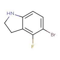 Chemical structure of 5-bromo-4-fluoro-2,3-dihydro-1H-indole - CSSB00011013764