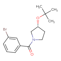 Chemical structure of (3R)-1-(3-bromobenzoyl)-3-(tert-butoxy)pyrrolidine - CSSB02207971706