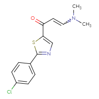 Chemical structure of 1-[2-(4-chlorophenyl)-1,3-thiazol-5-yl]-3-(dimethylamino)prop-2-en-1-one - CSSB00161112245