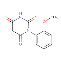 Chemical structure of 1-(2-methoxyphenyl)-2-sulfanylidene-1,3-diazinane-4,6-dione - CSSB00000748284