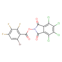 Chemical structure of 4,5,6,7-tetrachloro-1,3-dioxo-2,3-dihydro-1H-isoindol-2-yl 6-bromo-2,3,4-trifluorobenzoate - CSSB20271038809