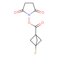 Chemical structure of 2,5-dioxopyrrolidin-1-yl 3-fluorobicyclo[1.1.1]pentane-1-carboxylate - CSSB07096633315