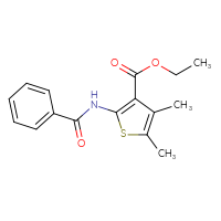 Chemical structure of ethyl 2-benzamido-4,5-dimethylthiophene-3-carboxylate - CSSB00026290578