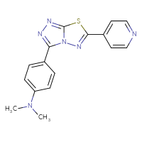 Chemical structure of N,N-dimethyl-4-[6-(pyridin-4-yl)-[1,2,4]triazolo[3,4-b][1,3,4]thiadiazol-3-yl]aniline - CSSB00121637327