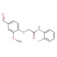 Chemical structure of N-(2-fluorophenyl)-2-(4-formyl-2-methoxyphenoxy)acetamide - CSSB00000680537
