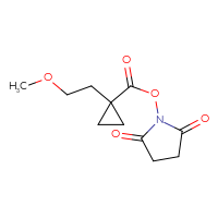 Chemical structure of 2,5-dioxopyrrolidin-1-yl 1-(2-methoxyethyl)cyclopropane-1-carboxylate - CSSB02151193955