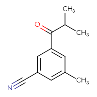 Chemical structure of 3-methyl-5-(2-methylpropanoyl)benzonitrile - CSSB00137519192