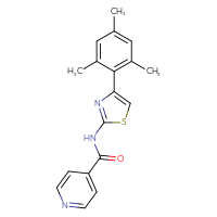 Chemical structure of N-[4-(2,4,6-trimethylphenyl)-1,3-thiazol-2-yl]pyridine-4-carboxamide - CSSB00020645555