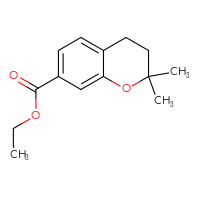 Chemical structure of ethyl 2,2-dimethyl-3,4-dihydro-2H-1-benzopyran-7-carboxylate - CSSB00133348113