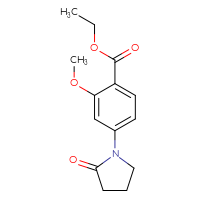 Chemical structure of ethyl 2-methoxy-4-(2-oxopyrrolidin-1-yl)benzoate - CSSB00020651431