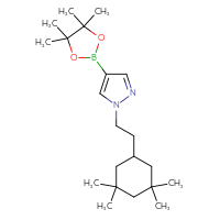 Chemical structure of 4-(4,4,5,5-tetramethyl-1,3,2-dioxaborolan-2-yl)-1-[2-(3,3,5,5-tetramethylcyclohexyl)ethyl]-1H-pyrazole - CSSB06801165681