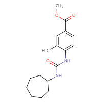 Chemical structure of methyl 4-[(cycloheptylcarbamoyl)amino]-3-methylbenzoate - CSSB02087409026