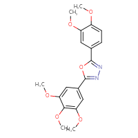 Chemical structure of 2-(3,4-dimethoxyphenyl)-5-(3,4,5-trimethoxyphenyl)-1,3,4-oxadiazole - CSSB00026601807