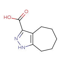 Chemical structure of 1H,4H,5H,6H,7H,8H-cyclohepta[c]pyrazole-3-carboxylic acid - CSSB00000216307