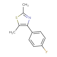 Chemical structure of 4-(4-fluorophenyl)-2,5-dimethyl-1,3-thiazole - CSSB00000169006