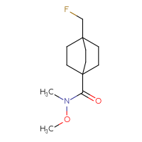 Chemical structure of 4-(fluoromethyl)-N-methoxy-N-methylbicyclo[2.2.2]octane-1-carboxamide - CSSB06884312973
