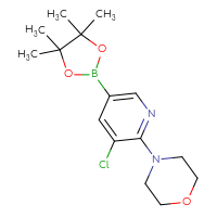 Chemical structure of 4-[3-chloro-5-(4,4,5,5-tetramethyl-1,3,2-dioxaborolan-2-yl)pyridin-2-yl]morpholine - CSSB00010083147