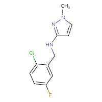 Chemical structure of N-[(2-chloro-5-fluorophenyl)methyl]-1-methyl-1H-pyrazol-3-amine - CSSB00006934291