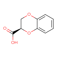 Chemical structure of (2R)-2,3-dihydro-1,4-benzodioxine-2-carboxylic acid - CSSB00009816503