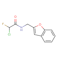 Chemical structure of N-[(1-benzofuran-2-yl)methyl]-2-chloro-2-fluoroacetamide - CSSB21332121647